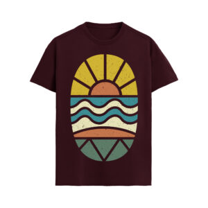 Horizon Waves – Retro Nature Graphic T-Shirt