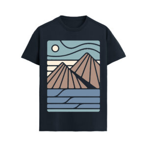 Layered Peaks – Modern Mountain Graphic T-Shirt