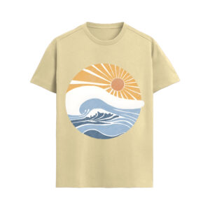 Sunrise Wave – Minimal Ocean Graphic T-Shirt