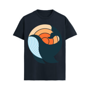 Ocean Pulse – Abstract Wave & Sun Graphic T-Shirt